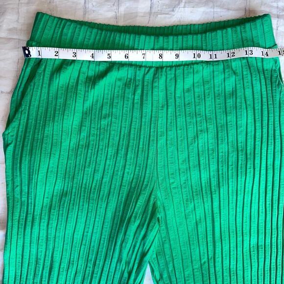NWOT Women’s Medium Stateside Ribbed Siro Rib Palazzo Trouser Green - Picture 5 of 8